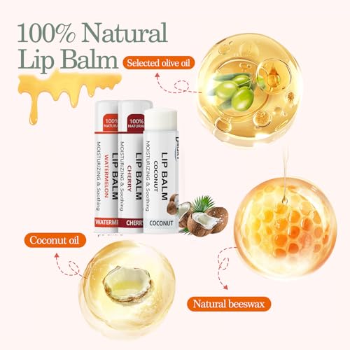 Dmsky Bulk Lip Balm Set – 20 Count, 10 Flavors Hydrating Natural Lip Moisturizer