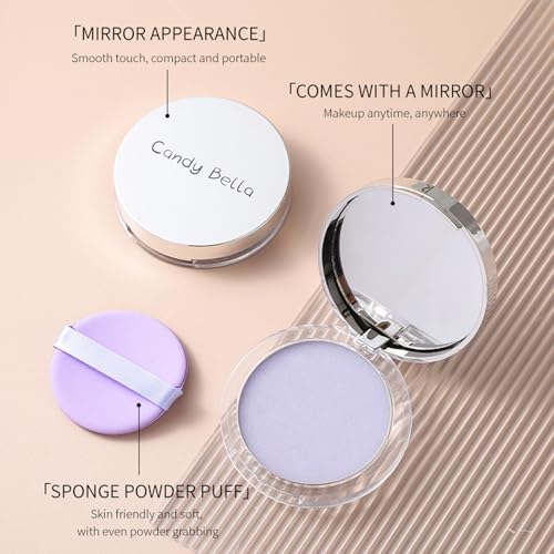 CLY AMS Matte Foundation Powder with Mini Puff - Oil Control Blurring Setting Powder for Oily Skin