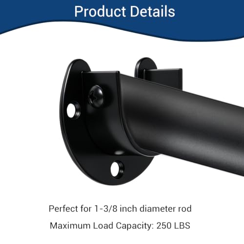 Stainless Steel Closet Rod Holders - Adjustable Bracket Set, 4 Pack