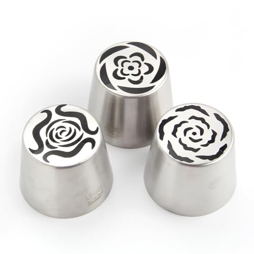 Extra Large Russian Tulip Icing Tips Set - 4 Pcs Stainless Steel