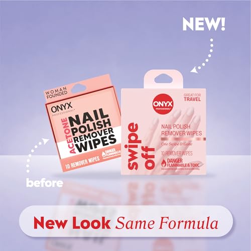 Onyx Professional Nail Polish Remover Pads - 40 Acetone Wipes