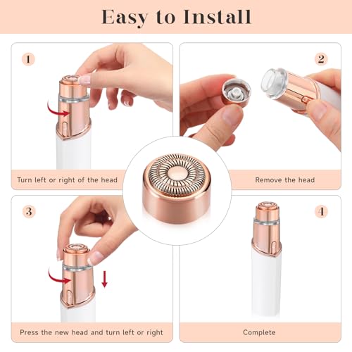 BECHY Replacement Heads for Gen 3 Finishing Touch Flawless Hair Remover (4 Pack)