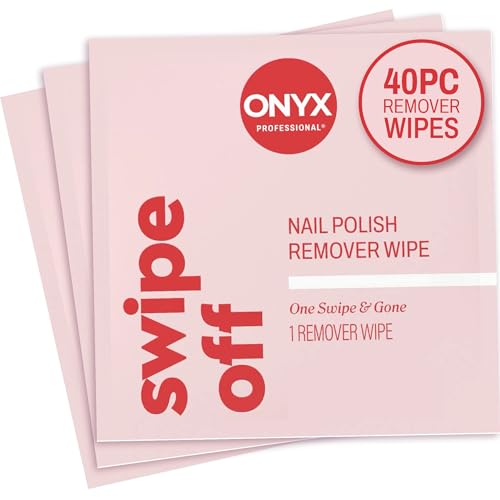 Onyx Professional Nail Polish Remover Pads - 40 Acetone Wipes