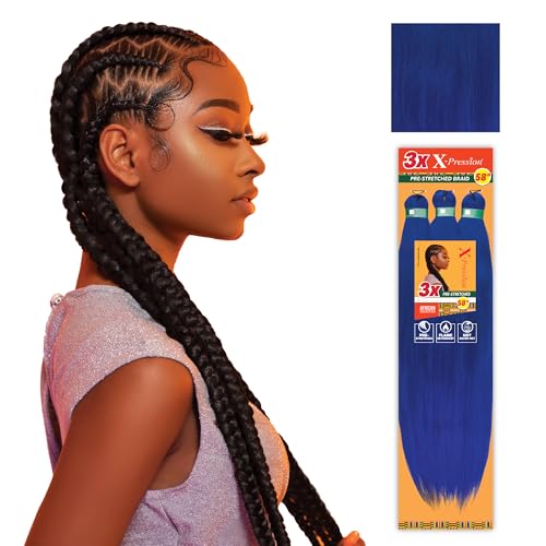 Sensationnel X-Pression 58in Pre-Stretched Braiding Hair - Blue