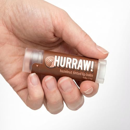 Hurraw! Hazelnut Tinted Organic Lip Balm 3-Pack - Sheer Brown Vegan Natural