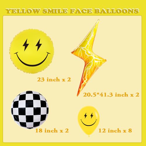 Yellow Smile Face Balloons Arch Garland Kit for Boys' 1st Birthday