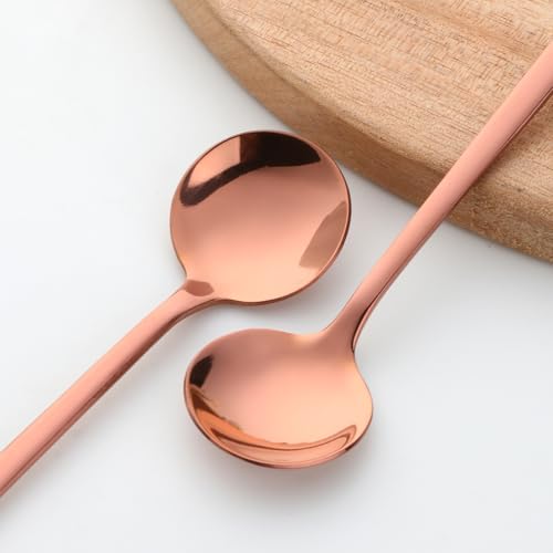 TEAHAHA 8 Pcs Stainless Steel Coffee Spoons Set, 5.3-Inch Mini Espresso Spoons for Tea, Sugar & Ice Cream