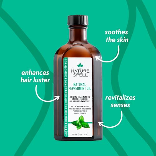 Nature Spell Peppermint Oil for Hair Growth - Pre-Diluted Scalp Oil, 5.07oz
