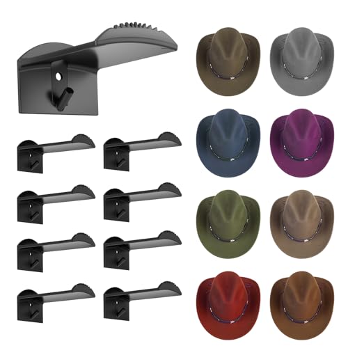 3-Inch Wall Hat Hooks (8 Pack) - Strong Adhesive Minimalist Organizer