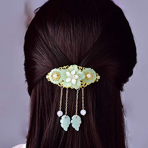 Vintage Glazed Flower Hair Clip for Women - Elegant Barrette for Party & Daily Wear