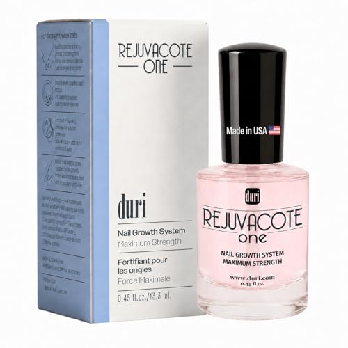 Duri Rejuvacote 1 Nail Growth System - Maximum Strength Nail Strengthener for Damaged Nails from Gel, Acrylic Manicure | Grow Long Natural Fingernails Fast - Rejuvacare Nail Hardener - 0.45 fl. oz.