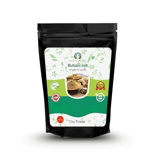 AYURVEDASHREE Fuller's Earth Clay 3.53oz | Natural Multani Mitti Face Mask Powder
