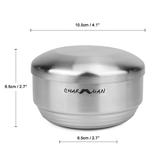 Stainless Steel Shaving Bowl with Lid - Heat Retention & Durable Design