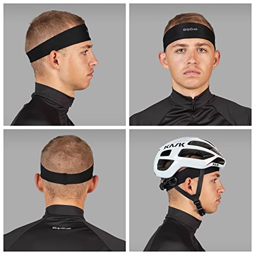 GripGrab Summer Cycling Sweatband - Thin Quick-Dry Headband, Onesize (54-63 cm) - Black