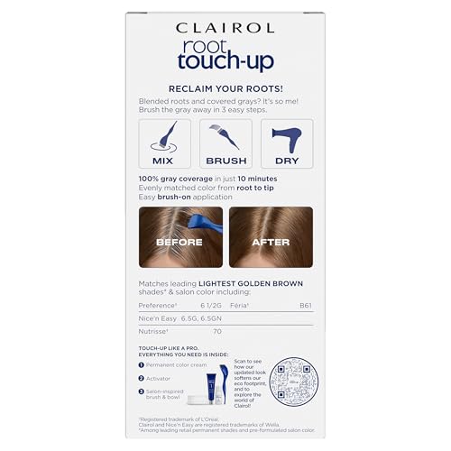 Clairol Root Touch Up Permanent Hair Dye, 2 Pk - 6.5G Lightest Golden Brown