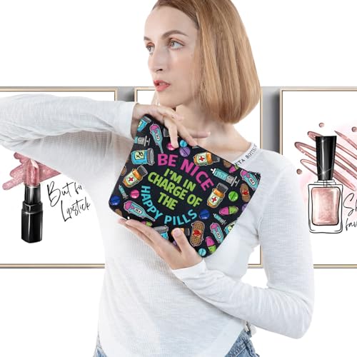 G2TUP Pharmacy Technician Makeup Bag - Funny Pharmacist Gift, Graduation Be Nice I Am New