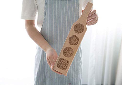 Wooden Mooncake Mold for DIY Baking - 4 Flower Design