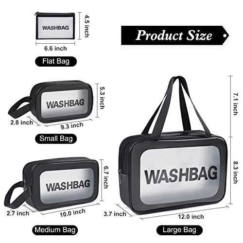 YuanCheng 4-Piece Waterproof PU Leather Travel Toiletry Bags Set