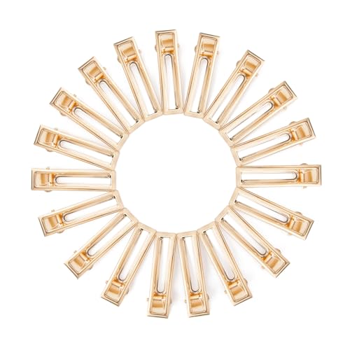 Gold Metal Hair Pin Clips - 20 Pack Durable DIY Barrettes