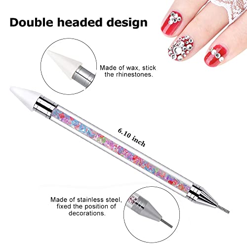 Dual-Ended Nail Rhinestone Picker Tool with Extra Wax Heads