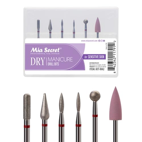 6 pcs Nail Drill Bits Set for Sensitive Skin - Manicure & Salon Use