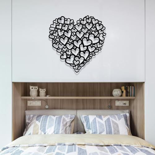 XORT 12x12 Inch Romantic Heart Metal Wall Art Sign