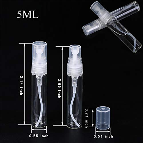 30Pcs 5ml Refillable Glass Perfume Atomizer Bottles - Travel Mini Sprayer