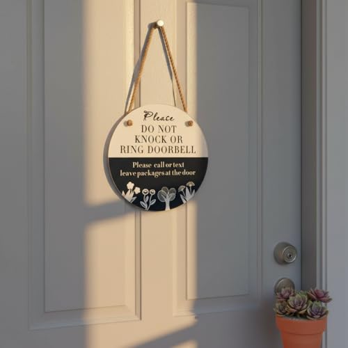 Do Not Knock or Ring Doorbell Sign - 6 Inch Round Acrylic