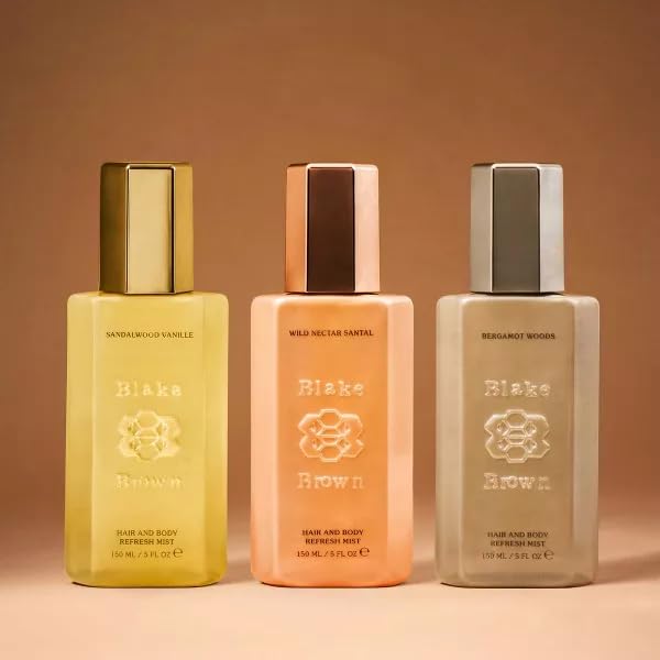 Hair and Body Refresh Mist Gift Set - Bergamot Woods, Sandalwood Vanilla & Wild Nectar | 5 Fl Oz, 3 Pack
