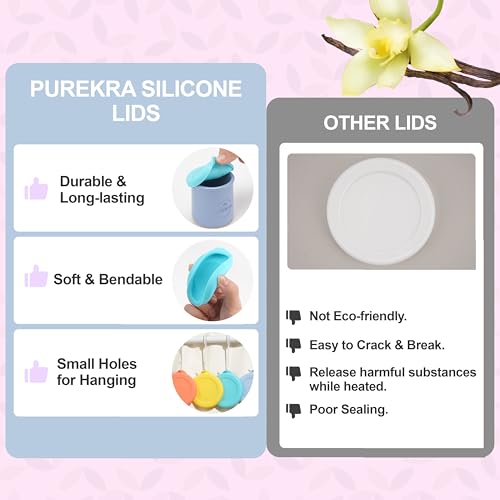 Silicone Yogurt Jar Lids - 8 Pack Reusable & Airtight Covers