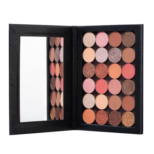 Allwon Empty Magnetic Makeup Palette with Mirror - Medium Black Case
