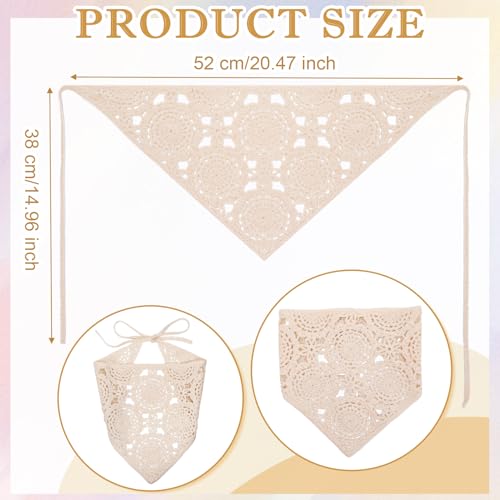 JATEBI 4-Pack Vintage Crochet Lace Triangle Head Scarves Women’s Hair Accessories