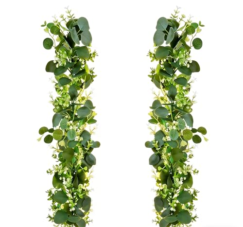 Eucalyptus Garland Greenery - 5.9Ft Artificial Vines (2 Pack)