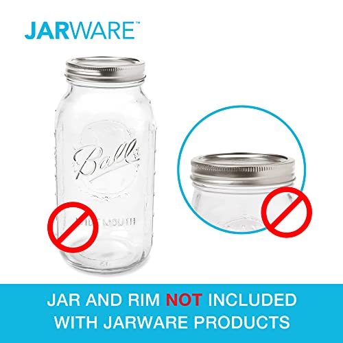 Jarware Stainless Steel Wide Mouth Mason Jar Spice Lid