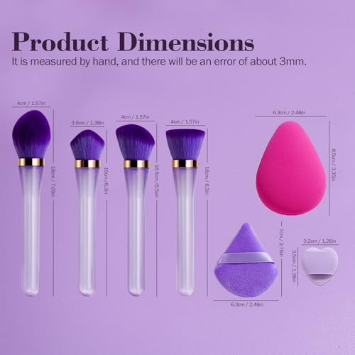 BS-MALL Professional Makeup Brush and Sponge Set - 15 Piece Travel Kit