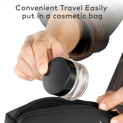 Refillable Glass Cosmetic Sample Jar Set - 3PCS 5ML Black Cap Travel Containers