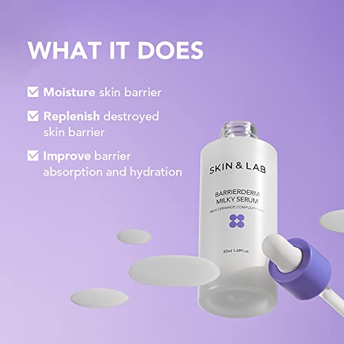 SKIN&LAB Barrierderm Milky Serum - Hydrating Milk Ceramide Complex, 1.69 Fl Oz