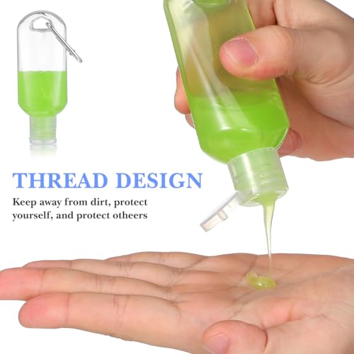 EXCEART Refillable Travel Bottles with Carabiner Hook - 15-Pack