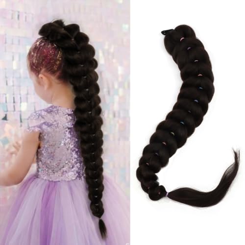 Purple Synthetic Ponytail Extensions 30 Inch for Hair Braiding - Coffee Brown Variant