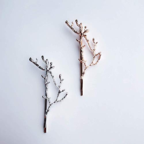 10pcs Gold Silver Leaf Hair Clips Set - Elegant Dainty Hairpins for Wedding & Gifts