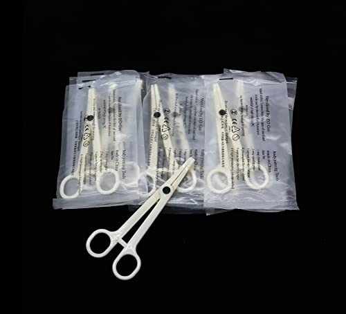 HuoHuo TN017-8PCS Disposable Piercing Forceps Clamp Set for Ear Navel Lip Tongue Nose Piercing
