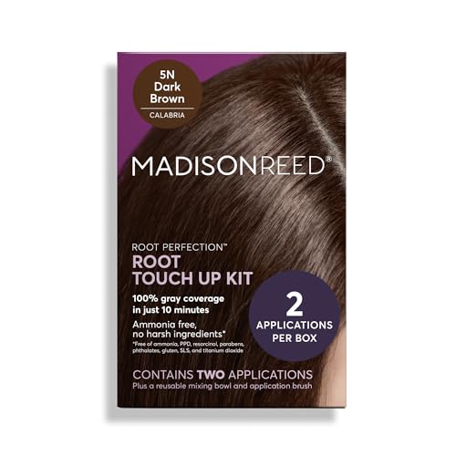 Madison Reed Root Perfection Root Touch Up Kit ? 5N Calabria Dark Brown, 2 Permanent Applications, 100% Gray Coverage in 10 Min | PPD-Free & Ammonia-Free, Includes Hydrating Hair Mask