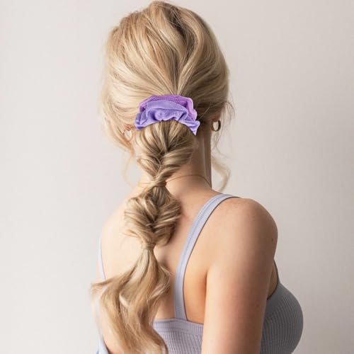 TUCEWP C-Purple 6PCS Velvet Scrunchies for Women Girls Thick Hair - Soft Hair Ties