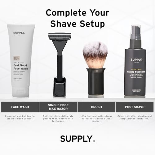 SUPPLY Healing Post Shave Spray for Men ? Alcohol-Free Aftershave to Soothe Irritation, Hydrate Skin & Reduce Razor Burn ? Sensitive Skin Friendly ? Sandalwood & Cedar, 2 oz