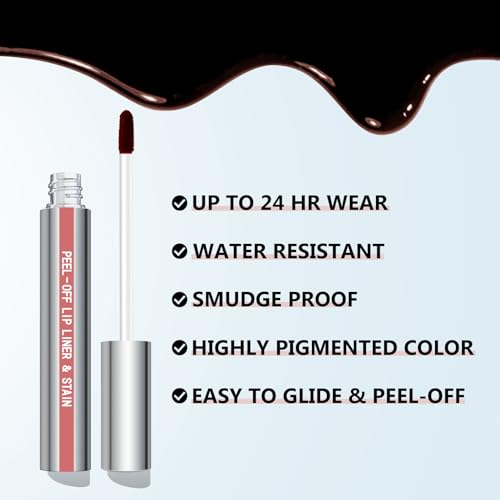 Cilrofelr Peel Off Lip Liner Stain - Long Lasting, Waterproof, Matte Finish (N-Nude Pink)