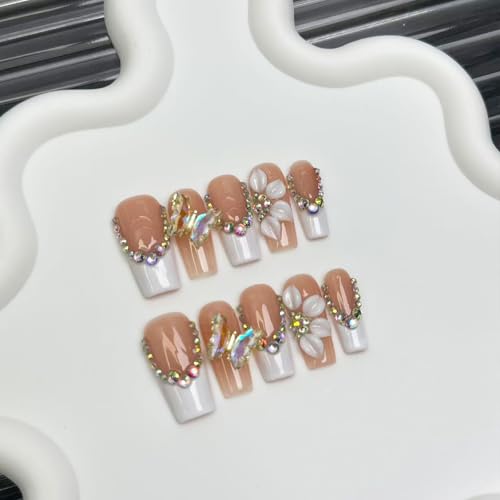 BOPCOOL Handmade Medium Square Nude French Press-On Nails