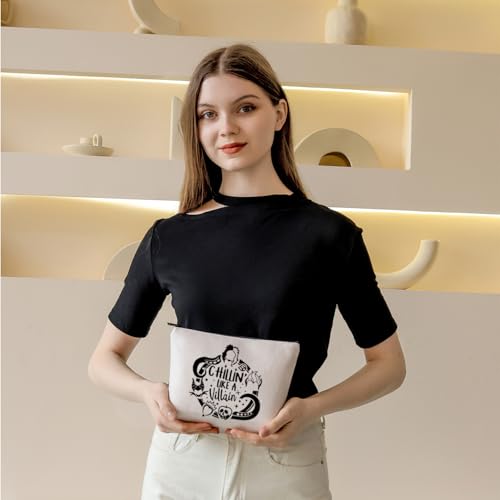 Chillin' Like a Villain Makeup Bag - Waterproof Canvas Travel Pouch