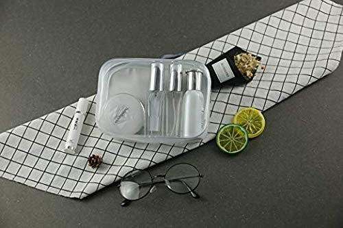 BEFORYOU 6 Pack Small Clear Toiletry Bags - TSA Approved Travel Pouch, White
