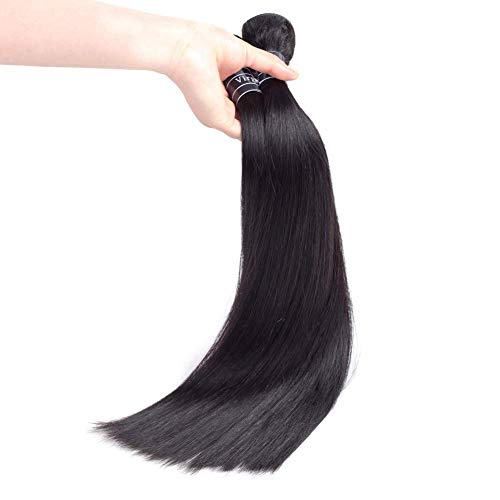 Amella 10 Inch Brazilian Virgin Hair Bundle - Unprocessed Straight Weave, Natural Black