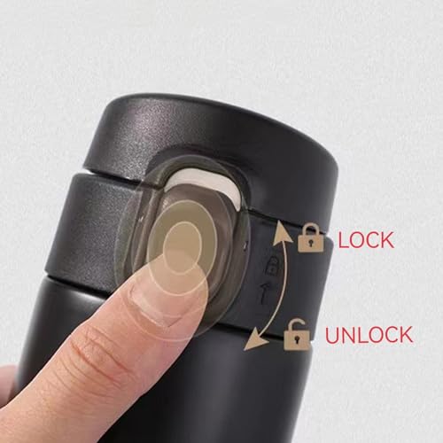 Vacuum Insulated Stainless Steel Travel Coffee Mug - 15.2 Oz Leak-Proof Flask (Black)